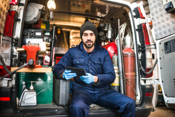 mechanic technician on a garage