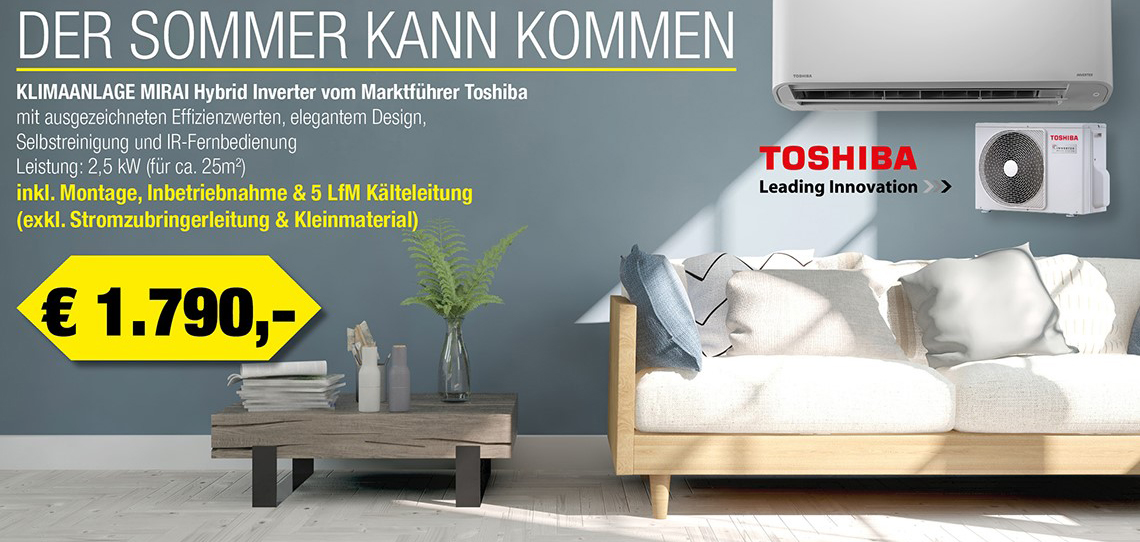 Toshiba Klimaanlagen mit Montage und IBN